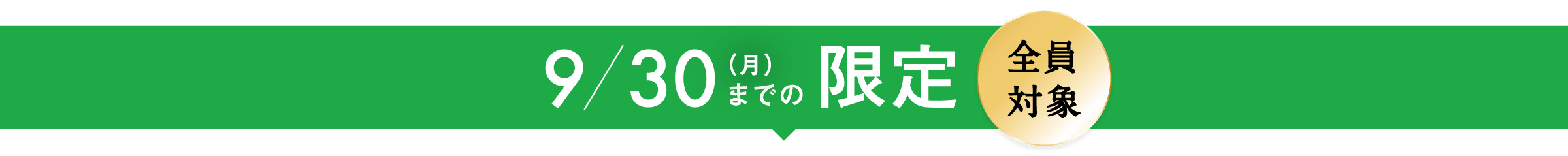 9月30日月曜日までの限定
